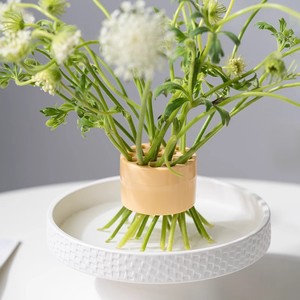 Flower Arrangement Fixing Tool Spiral Flower Holder Plastic Round Indoor Home Decor Vase <b>Ornament</b> <b>Large</b> Small Transparent - Product Image 2