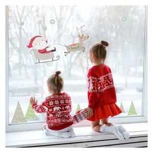 Pegatina Navideña Personalizada para Ventana, Decoración de Trineo de Santa Claus para Exhibición en Tiendas o Decoración Invernal del Hogar - Product Image 1