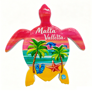Aimant de réfrigérateur personnalisé en résine 3D imprimée sur mesure, tortue de plage, souvenir de <span class=keywords><strong>Malte</strong></span>, Valletta - Product Image 1