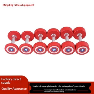 Manubrio in Acciaio Captain America per Allenamento in Palestra, Rivestito in Gomma, Ecologico, Inodore, per <span class=keywords><strong>Fitness</strong></span> Professionale e Personale - Product Image 3