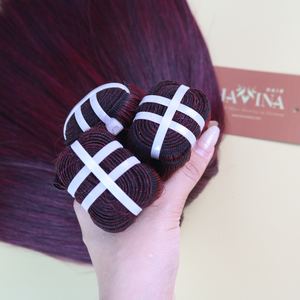 Extensiones de Cabello Humano Vietnamita 100% Natural, Color Borgoña Liso, Suministro Directo de Fábrica, Calidad de Salón para Compradores Africanos - Product Image 4