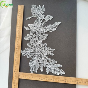 Voile de mariée de luxe européen, dentelle brodée, patch brodé blanc, garniture en dentelle pour robe de mariée, accessoires en dentelle DIY - Product Image 3
