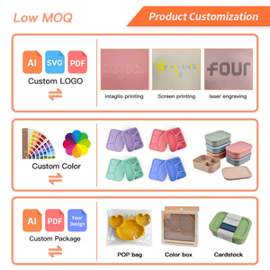 Ensemble de repas écologique et non toxique sans BPA pour enfants, vaisselle pour nouveau-nés comprenant une jolie assiette en silicone avec couvercle, une cuillère et un bol - Product Image 4