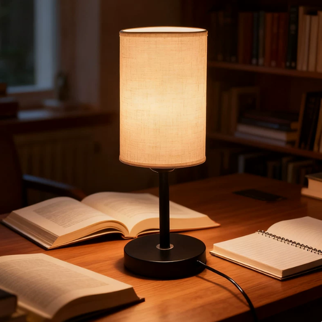 Linen Modern Book Table Lamp Bedside Lamp Night Light Bedroom & Living Room Decorative Lamp