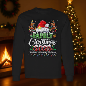 Magliette a Maniche Lunghe per Famiglia Natale 2025 Design Festivo Coordinato - Product Image 3