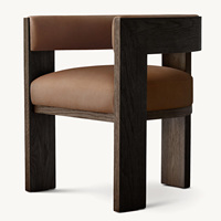 Fauteuil de salle à manger Rhoohill personnalisé, style américain, luxe moderne, chaise en bois pour intérieur