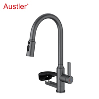 trou tasse rondelle mat noir en acier inoxydable retirer pulvérisateur évier robinet de cuisine avec verre rinceur