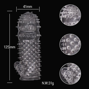 Manchon transparent d'extension de pénis pour le sexe masculin de longue durée, rehausseur de manchon de grosse bite sous-vêtements, manchon de bite <span class=keywords><strong>ultra</strong></span> épais jouets sexuels à 1 dollar - Product Image 4