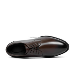 Сделать свой собственный логотип Роскошные итальянские туфли из натуральной кожи и оксфорды мужские деловые туфли на высоком каблуке 7 см черные зимние туфли для мужчин - Product Image 3