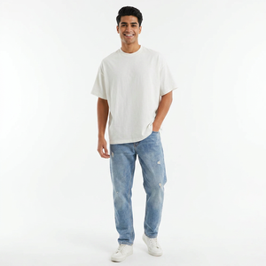 Fashion Graphic <b>Tee</b> Casual Neck Top Daily Wear 100% Cotton Breathable Oversized Streetwear <b>Plain</b> <b>White</b> Men - Product Image 1