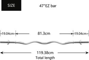 TOPOTNS Super March Bodybuilding Power-lifting Olymp Curl bar, Ez cromato Curl bilanciere bar palestra casa pesi liberi - Product Image 6