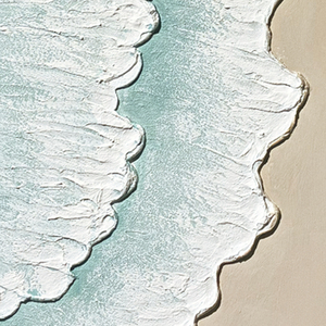 Set di 2 <span class=keywords><strong>Quadri</strong></span> Incorniciati con Onde Oceaniche 24x32, Dipinto su Tela Testurizzata Blu Acqua e Beige, Decorazione Costiera - Product Image 6