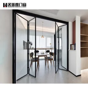 perfil de alumínio com 3 painéis de porta dobrável para sala de estar