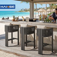 Ensemble de table et chaises de jardin en aluminium pour hôtel, villa moderne, resort, cour, patio, utilisation en parc, 4 places