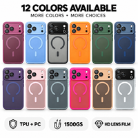 Étui magnétique fin pour iPhone 18 Pro Max 17E 16 15 Plus avec film de protection d'objectif HD transparent, aimant 1500GS, coque hybride TPU PC mate antidérapante