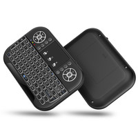 A8 2.4G kablosuz ve BT çift mod akıllı MINI klavye Air Fly fare Android TV kutusu kullanarak uzaktan kumanda arkadan aydınlatmalı Mini klavye