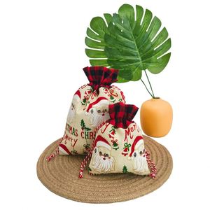 Handmade Linen Santa <b>Personalized</b> Drawstring Christmas <b>Gift</b> <b>Bag</b> - Product Image 4