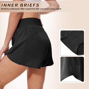 Baleenz Women's Athletic Shorts With Zipper Pockets Elastic Waist Quick Dry Workout Gym <b>Running</b> Shorts 5 Pack - Product Image 4