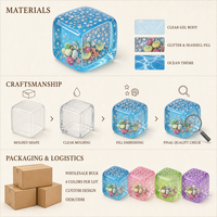 Jouet Squishy Personnalisé OEM Thème Océan, Vente en Gros, Étoile de Mer en TPR, Balle Anti-Stress Scintillante, Fournisseur Distributeur