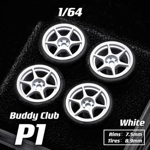 ล้อรถโมเดลโลหะผสม Nabes X Chika ขนาด 8.9/9.7 มม. 1/64 พร้อมยางถอดเปลี่ยนได้ รุ่น Club P1/<span class=keywords><strong>Enkei</strong></span> <span class=keywords><strong>PF01</strong></span> สำหรับรถโมเดล Hot Wheels ขนาด 1:64 - Product Image 4