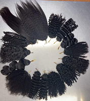 Extensions de cheveux naturels en crochet pour femmes, vente en gros de cheveux humains afro crépus bouclés, cheveux crépus bouclés de couleur, cheveux en crochet pré-bouclés, vente chaude