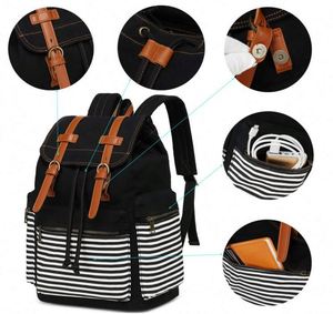 Muestra gratuita de mochila de lona moderna y elegante para chicas adolescentes jóvenes con logo. - Product Image 5