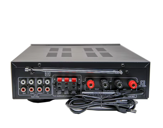 High Quality AV-608BT 400W Black HIFI Premium Home Mixer 2 Channel Amplifier High Voltage DJ High Power Amplifier for Bass