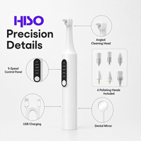 Outil de soin dentaire professionnel, polisseur de dents rechargeable, portable, pour usage domestique, 5 vitesses réglables, 6 têtes de polissage