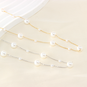 Nuevo Collar Geométrico en Forma de Y Chapado en Oro Clásico para Mujer con Colgante de Perla de Agua Dulce y <span class=keywords><strong>Cadena</strong></span> Larga, Elegante para Fiestas - Product Image 2