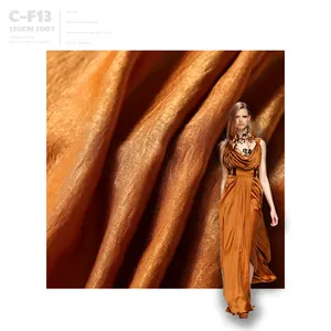 Stok kaynağı süet şamandıra parlak Metal ipek perde kumaşı giyim çanta kumaş Polyester kumaş C-F13