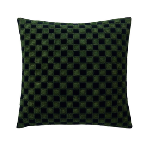 หมอนอิง DB Square ขนาด 45 ซม. สีเขียวเข้มลายตารางปักลายสไตล์หรูหราสำหรับตกแต่งห้องนั่งเล่น - Product Image 1