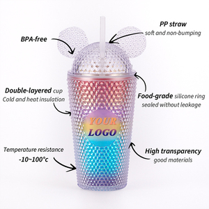 16oz phim hoạt hình đôi tường Acrylic Tumbler <span class=keywords><strong>Mickey</strong></span> Chuột thân thiện với môi máy rửa chén an toàn giảm dần thiết kế cho rơm-Bán buôn - Product Image 5