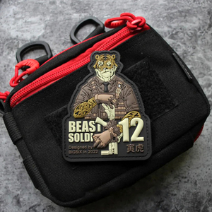 Vá PVC 12 tanda hewan Man rợ chiến binh kelinci sapi Macan taktis vá tinh thần lencana di ransel móc băng tay cao su vá - Product Image 3