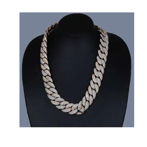 Most Selling <b>Cuban</b> <b>Link</b> <b>Chain</b> Necklace Full Diamond Hip Hop Jewelry for Men Women Indian Supplier Best Price - Product Image 1