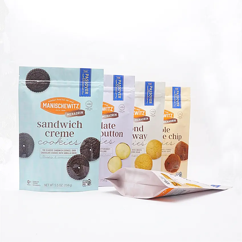 Tùy Chỉnh In Ấn Cookies Bao Bì Pouch Túi Có Thể Tháo Rời Zip Khóa Biểu Tượng Đóng Gói Stand Up Ziplock Thực Phẩm Nhựa