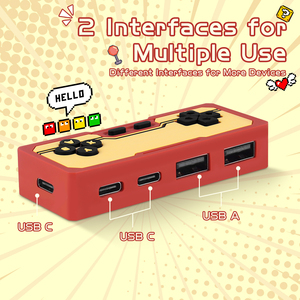 ฮับแปลงรูปทรงจอยสติ๊กย้อนยุคสุดคลาสสิค 4 พอร์ต USB 2.0 Type C สำหรับ Surface Pro โน้ตบุ๊ก ช่องเสียบขยาย USB Hub - Product Image 6