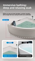 Baignoire acrylique Whirlpool avec fonction massage, massage par jets d'eau pour adultes, température constante, baignoire acrylique Whirlpool, baignoires spa