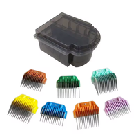 A5 Breiter Führungskamm für Tierpfleger aus Edelstahl + ABS mit individuellem Logo, abnehmbare Trimmeraufsätze für Hunde – universelle Schermesser