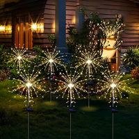Lampes solaires d'extérieur étanches, lampes solaires de jardin en acier inoxydable à LED pour patio, pelouse, cour et aménagement paysager, blanc chaud, RGB