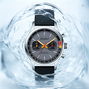 40mm <b>Chronograph</b> <b>Automatic</b> Mechanical Watch Sapphire Crystal 50M Waterproof Fluororubber Strap Men Sports Wristwatch - Product Image 6