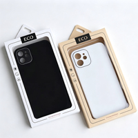 Boîte d'emballage personnalisée en carton blanc avec logo imprimé pour étui de téléphone, boîte de luxe pour téléphone portable, emballage pliable en papier avec cintre