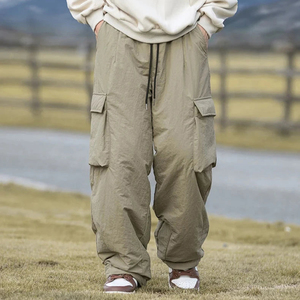 Pantalones cargo caqui ligeros pero gruesos y cálidos a prueba de viento resistentes al agua acolchados de invierno de gran tamaño - Product Image 2
