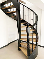 Escalier sur mesure pour appartement duplex, loft, maison, luxe léger, acier et bois intégrés, plaque d'acier rotative intérieure