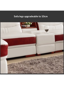Sofá de Esquina de Madera Maciza con Diseño Concubino en Cuero, Estilo Europeo Moderno, Muebles para Sala de Estar de Apartamentos Grandes, Sofá de Arte en Cuero de Guangdong - Product Image 2