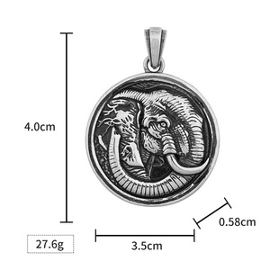 Nuevo Colgante de Moda de Acero Inoxidable con Diseño de Elefante Antiguo y Dios Indio, de Estaño Puro, para Hombre, Joyería Sencilla, Regalo al por Mayor para Creyentes - Product Image 5