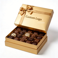 Caja de Regalo de Cartón Personalizada para Dulces y Chocolates, Diseño de Lujo con Tapa y Base, con Cintas