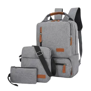 Factory Outlet Grosir Tas Laptop Set Oxford Polyester Logo Kustom 3 In 1 Tas Laptop Ransel Laptop