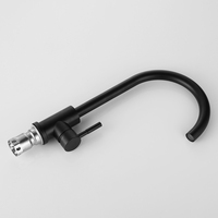 Robinet à levier unique en acier inoxydable 304 noir mat à grand arc durable avec logo personnalisé