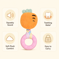 Jouet pour chien en peluche TPR en forme de beignet, couineur, pour petits chiens, jouet interactif à mâcher pour la dentition