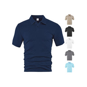 Camiseta Polo Jacquard de Color Sólido, Transpirable y Ligera para Hombre, Estilo Europeo Americano, Manga Corta, Informal, Tallas M, L, XL, XXL - Product Image 2